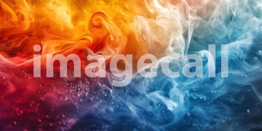 Mesmerizing Acrylic Colors in Water, Vivid Acrylic Colors Mixing in Water - Ai Generated