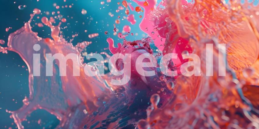 Mesmerizing Acrylic Colors in Water, Vivid Acrylic Colors Mixing in Water - Ai Generated