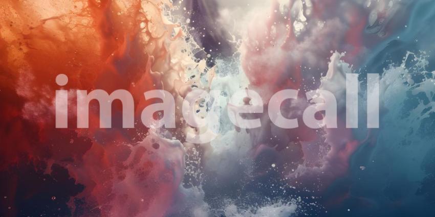 Mesmerizing Acrylic Colors in Water, Vivid Acrylic Colors Mixing in Water - Ai Generated