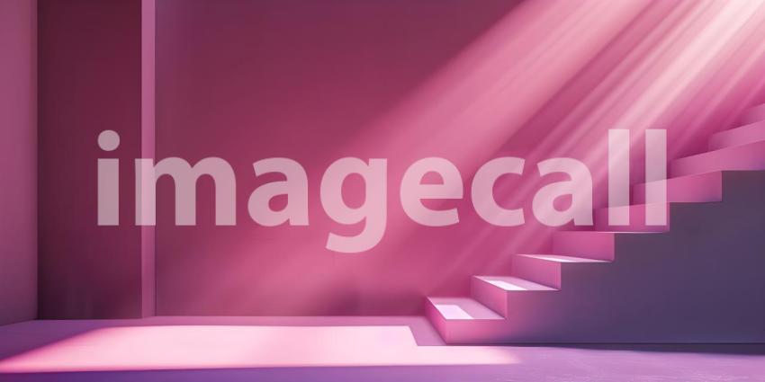 Minimalist Stairs Background, Clean and Simple Product Presentation - Ai Generated