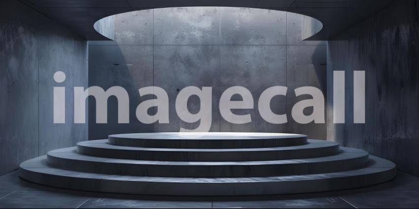 Minimalist Stairs Background, Clean and Simple Product Presentation - Ai Generated