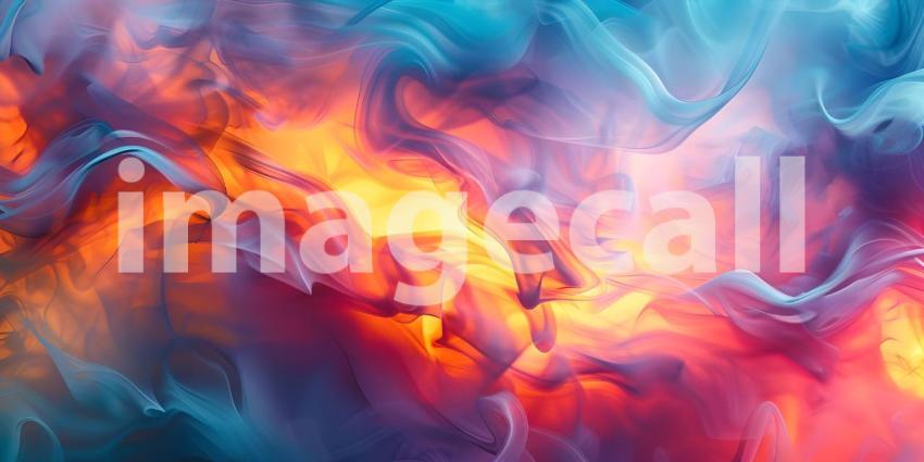 Vibrant Modern Wallpaper with Hard Fire Flames and Smoke background - Ai Generated