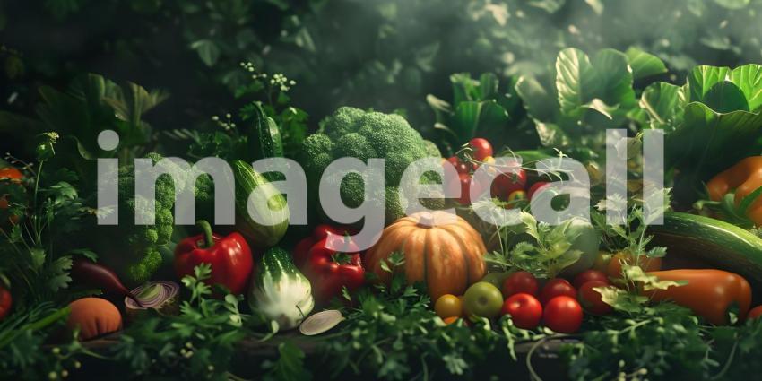 Different Kinds of Mix Vegetables Background - Ai Generated