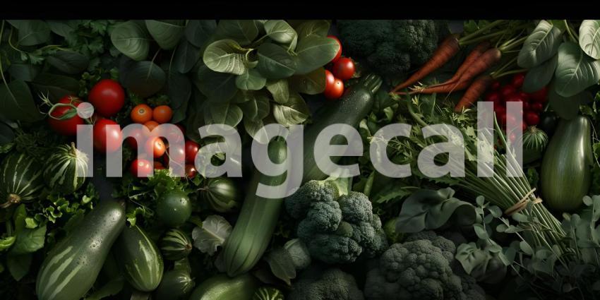 Different Kinds of Mix Vegetables Background - Ai Generated
