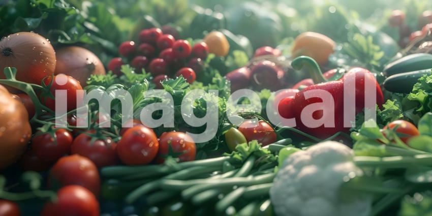 Different Kinds of Mix Vegetables Background - Ai Generated