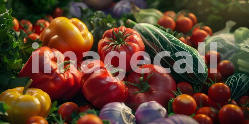 Different Kinds of Mix Vegetables Background - Ai Generated