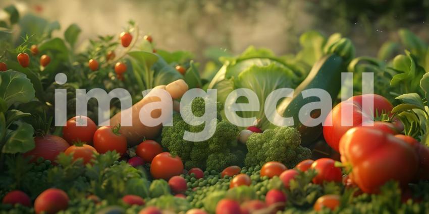Different Kinds of Mix Vegetables Background - Ai Generated