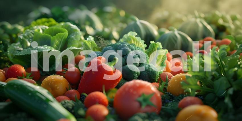 Different Kinds of Mix Vegetables Background - Ai Generated
