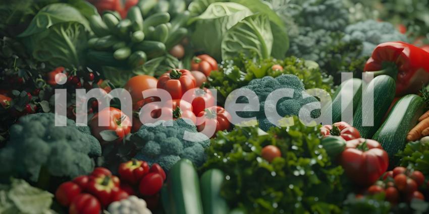 Different Kinds of Mix Vegetables Background - Ai Generated