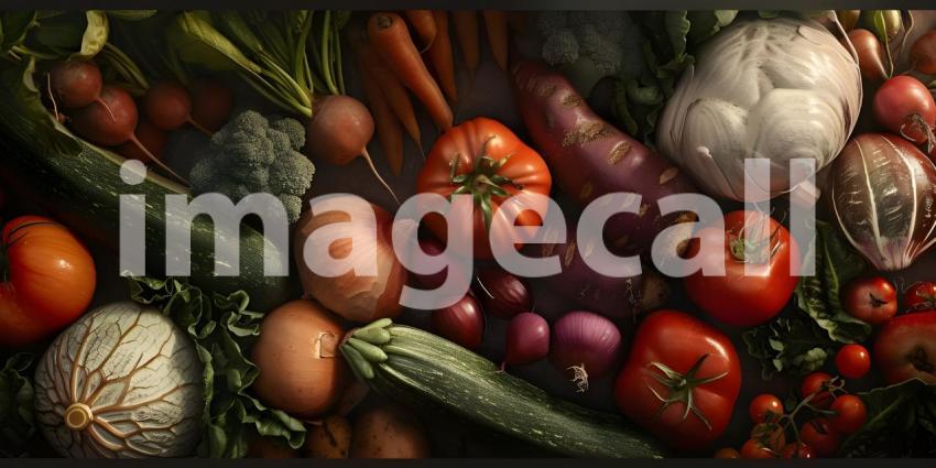 Different Kinds of Mix Vegetables Background - Ai Generated