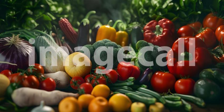 Different Kinds of Mix Vegetables Background - Ai Generated