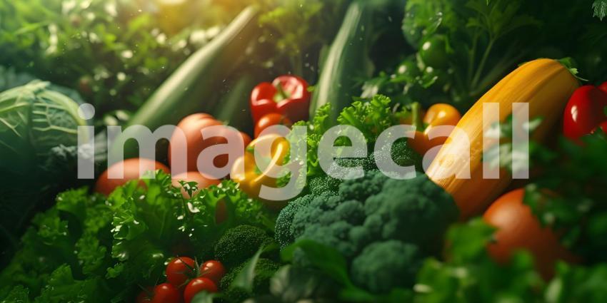 Different Kinds of Mix Vegetables Background - Ai Generated