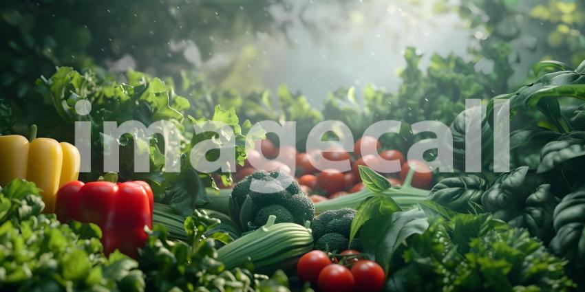 Different Kinds of Mix Vegetables Background - Ai Generated
