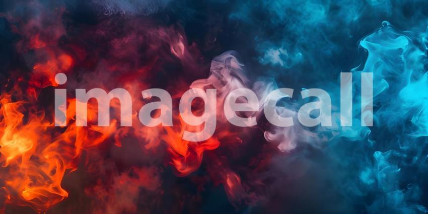 Vibrant Modern Wallpaper with Hard Fire Flames and Smoke background - Ai Generated