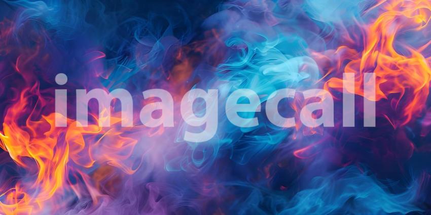 Vibrant Modern Wallpaper with Hard Fire Flames and Smoke background - Ai Generated
