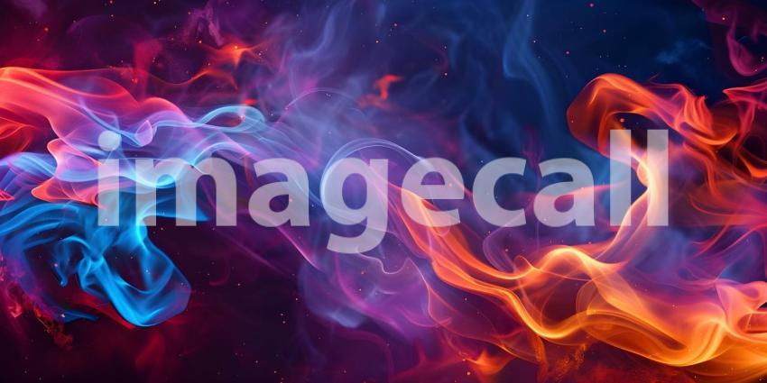 Vibrant Modern Wallpaper with Hard Fire Flames and Smoke background - Ai Generated