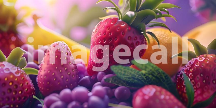 Different Kinds of Fruits Background - Ai Generated