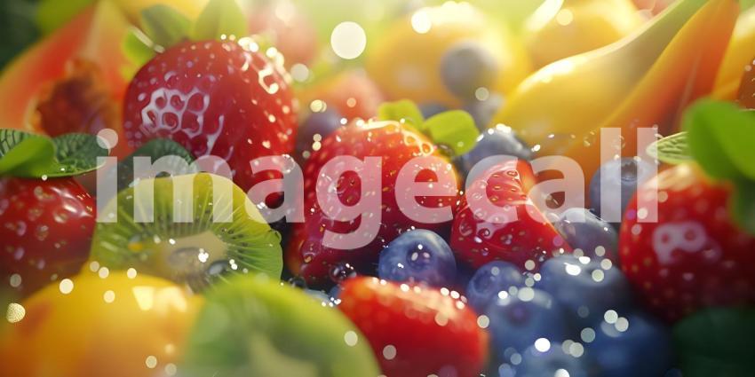 Different Kinds of Fruits Background - Ai Generated
