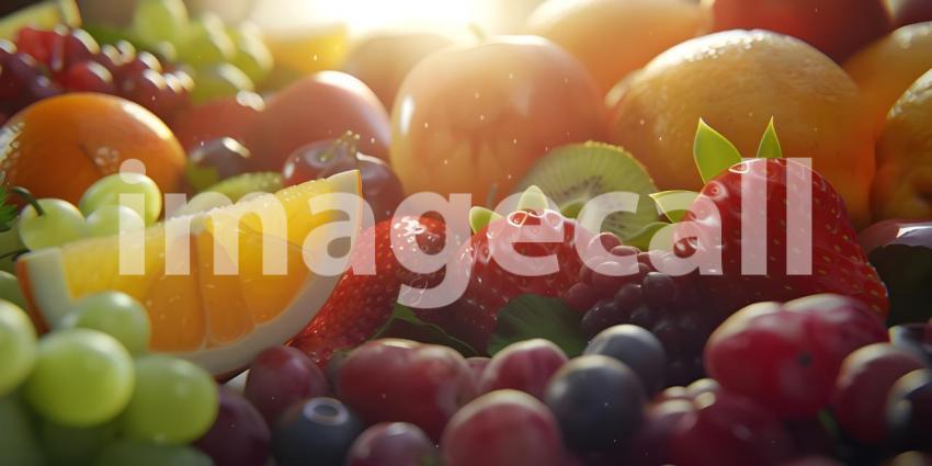 Different Kinds of Fruits Background - Ai Generated