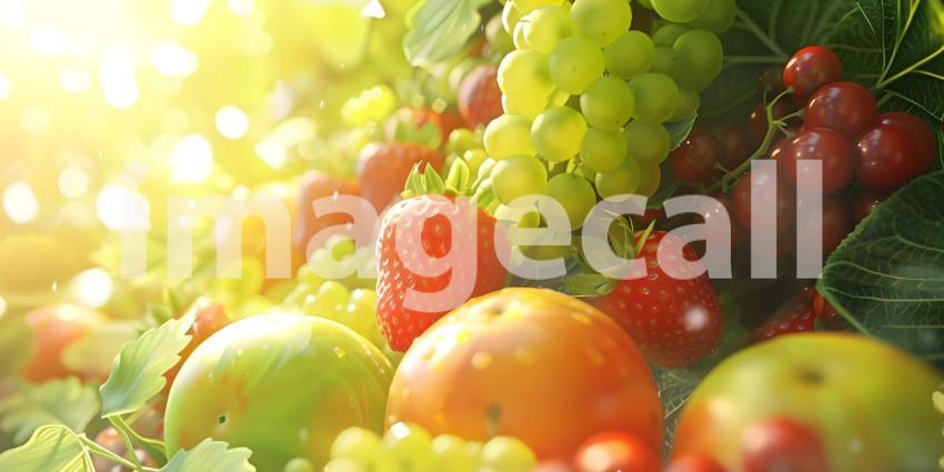 Different Kinds of Fruits Background - Ai Generated