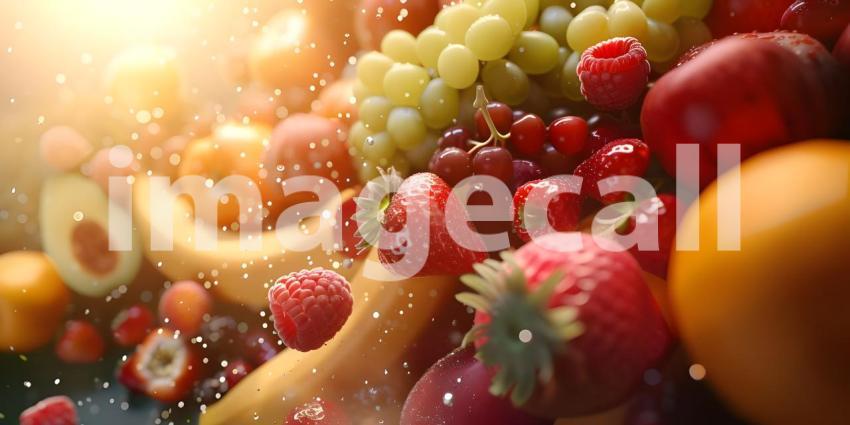 Different Kinds of Fruits Background - Ai Generated