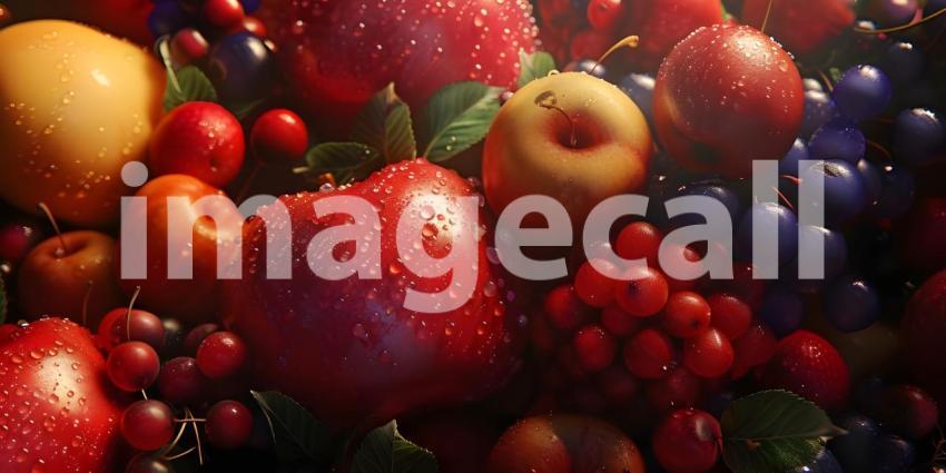 Different Kinds of Fruits Background - Ai Generated