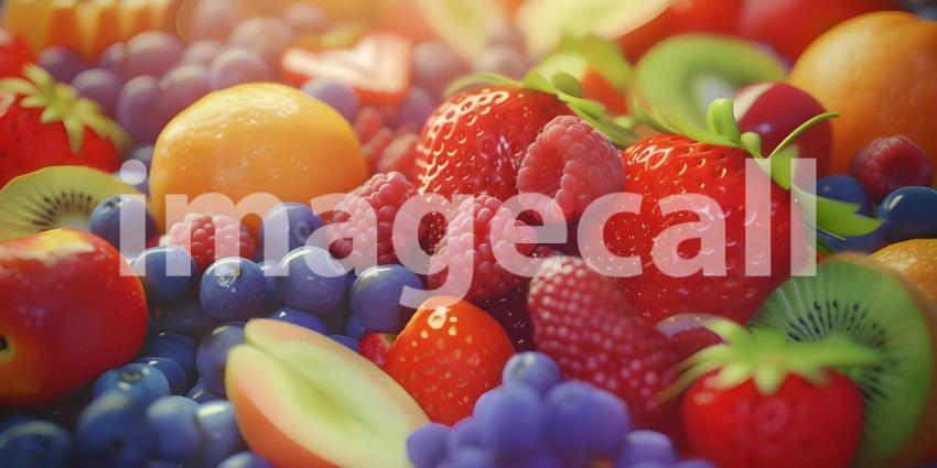 Different Kinds of Fruits Background - Ai Generated