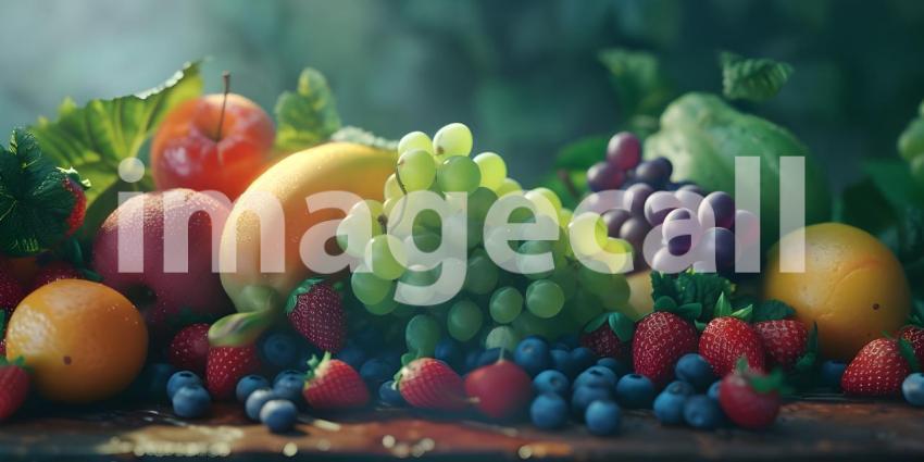 Different Kinds of Fruits Background - Ai Generated