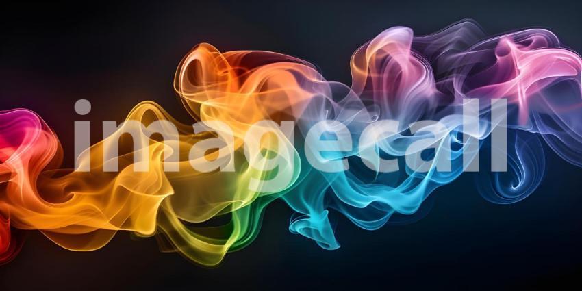 Rainbow Colorful Smoke or Abstract Wave Swirl Background - Ai Generated