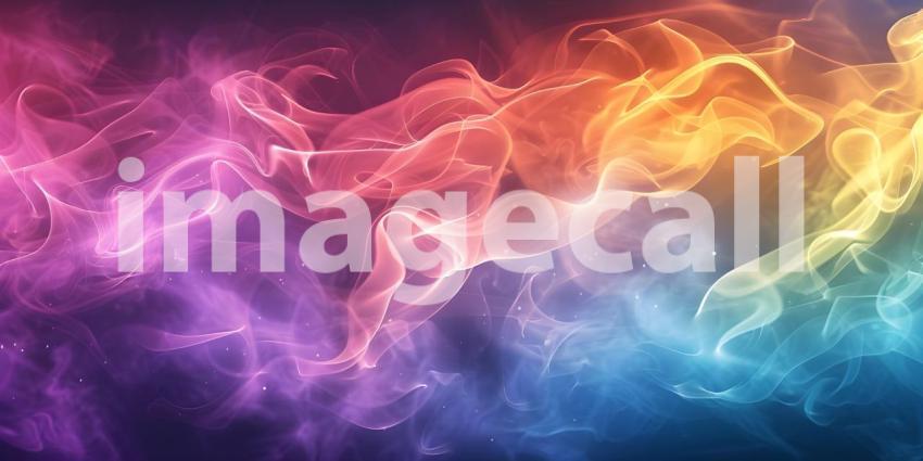 Rainbow Colorful Smoke or Abstract Wave Swirl Background - Ai Generated