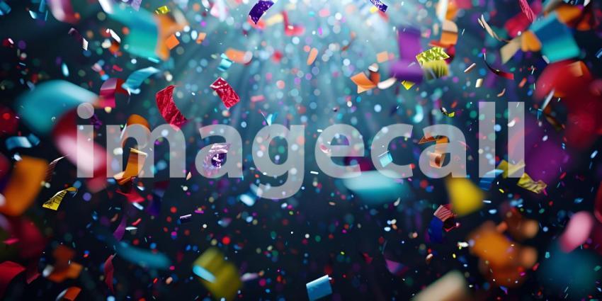 Multicolored confetti in the air Celebration, Celebratory Atmosphere - Ai Generated