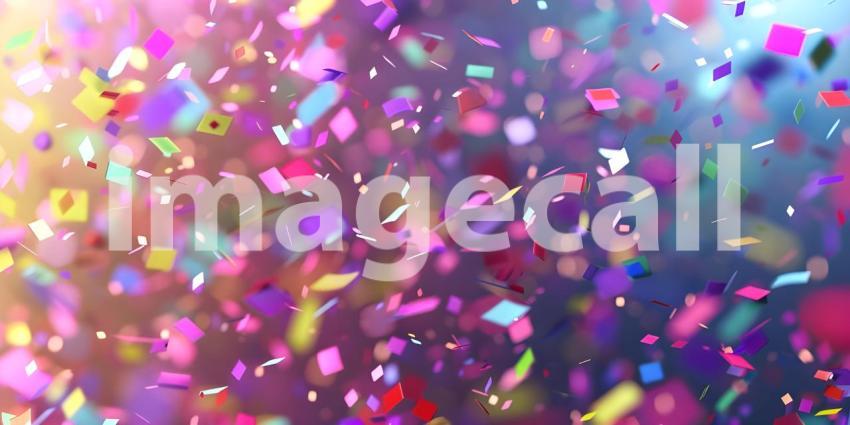 Multicolored confetti in the air Celebration, Celebratory Atmosphere - Ai Generated
