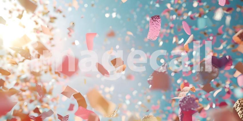 Multicolored confetti in the air Celebration, Celebratory Atmosphere - Ai Generated