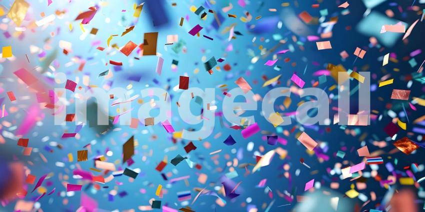 Multicolored confetti in the air Celebration, Celebratory Atmosphere - Ai Generated