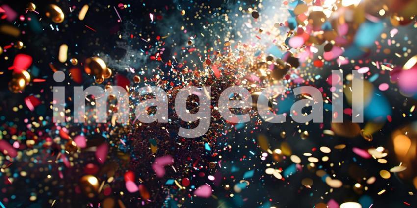 Multicolored confetti in the air Celebration, Celebratory Atmosphere - Ai Generated