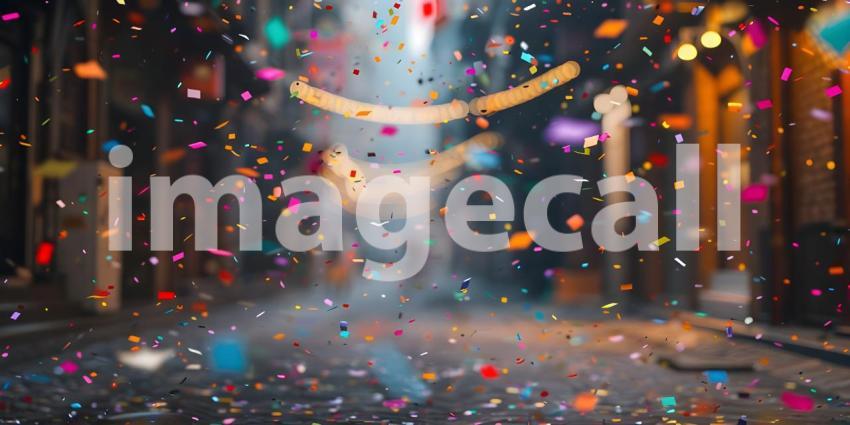 Multicolored confetti in the air Celebration, Celebratory Atmosphere - Ai Generated