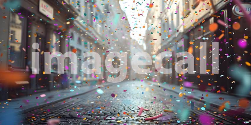 Multicolored confetti in the air Celebration, Celebratory Atmosphere - Ai Generated