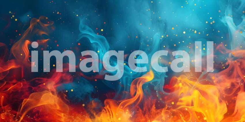 Vibrant Modern Wallpaper with Hard Fire Flames and Smoke background - Ai Generated