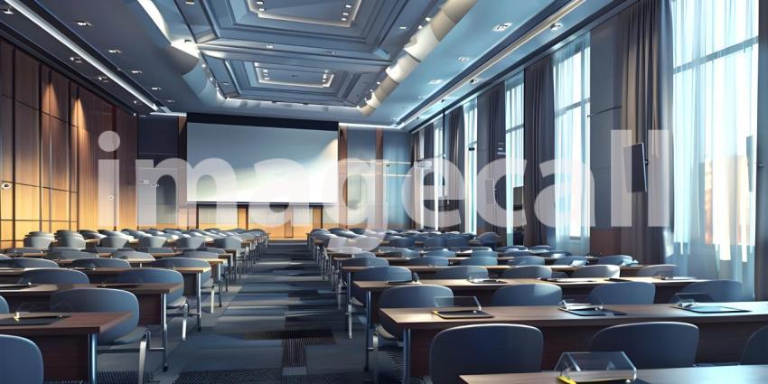 Background Setting for Business Conference and Presentation, Background of Conference Hall - Ai Generated