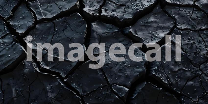 Black Background with Cracked Surface, Cracked Surface Texture Background, Dark Background - Ai Generated