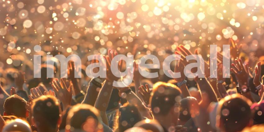 Fans Enjoying Live Concert: Energetic Background, Dynamic Concert Crowd - Ai Generated