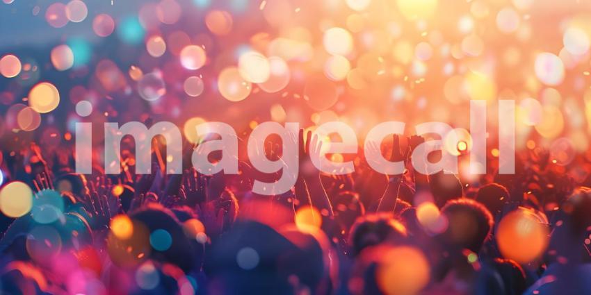 Fans Enjoying Live Concert: Energetic Background, Dynamic Concert Crowd - Ai Generated