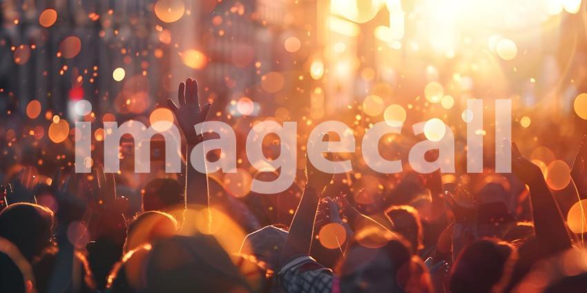 Fans Enjoying Live Concert: Energetic Background, Dynamic Concert Crowd - Ai Generated