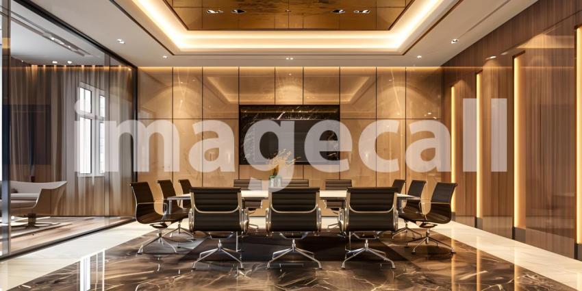 Luxury Modern Office Meeting Room: Stylish Workspace, Modern Office Meeting Space - Ai Generated