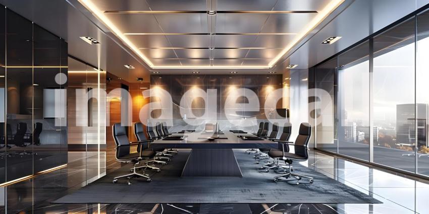 Luxury Modern Office Meeting Room: Stylish Workspace, Modern Office Meeting Space - Ai Generated