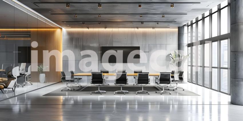 Luxury Modern Office Meeting Room: Stylish Workspace, Modern Office Meeting Space - Ai Generated