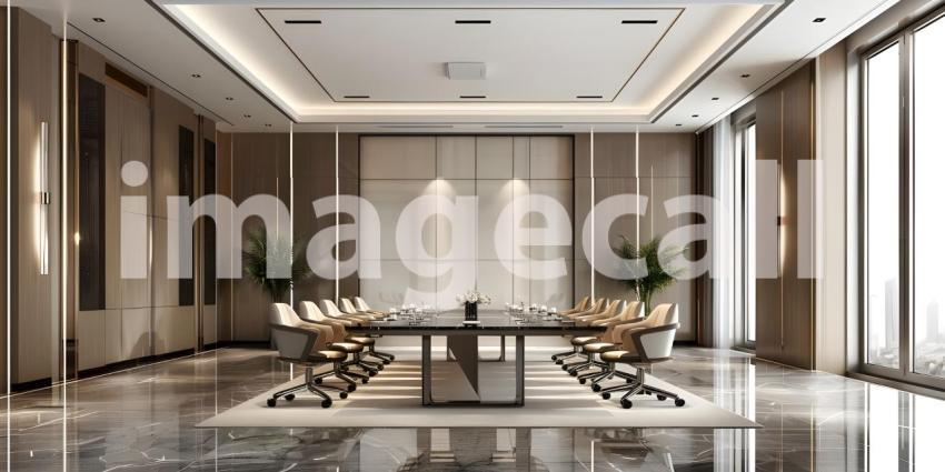 Luxury Modern Office Meeting Room: Stylish Workspace, Modern Office Meeting Space - Ai Generated