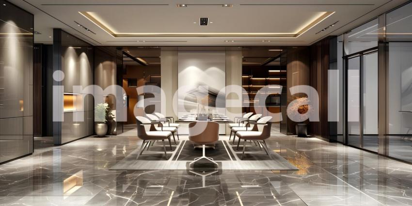 Luxury Modern Office Meeting Room: Stylish Workspace, Modern Office Meeting Space - Ai Generated