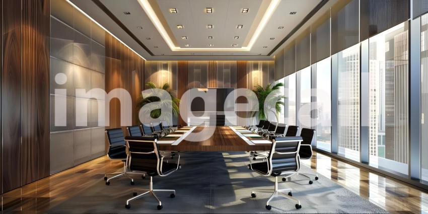 Luxury Modern Office Meeting Room: Stylish Workspace, Modern Office Meeting Space - Ai Generated