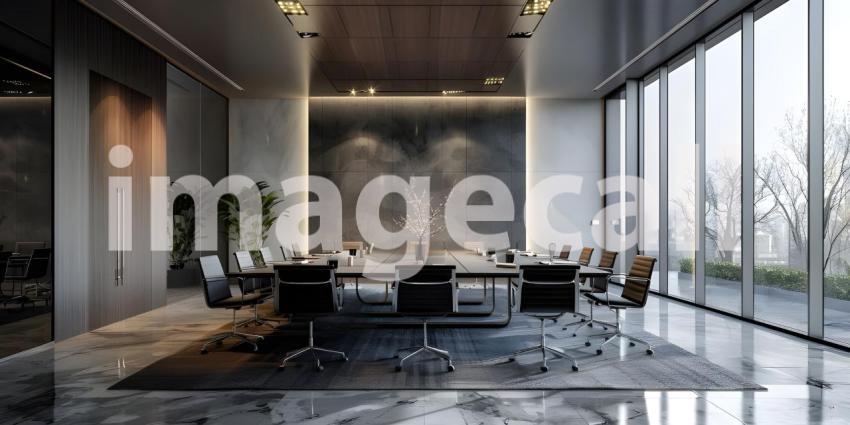 Luxury Modern Office Meeting Room: Stylish Workspace, Modern Office Meeting Space - Ai Generated